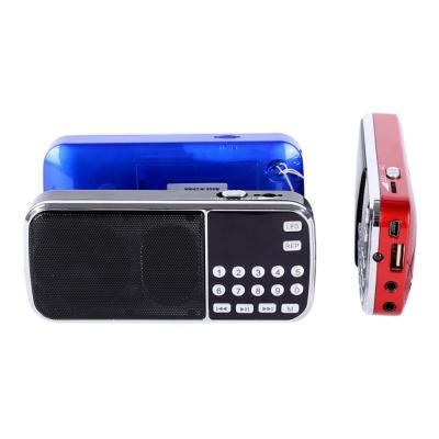 China Digital display FM Digital radio factory price l 088 radio in MP3 player, high fidelity, FM radio, in torch louder loudspeaker support 32gb tf led light card for sale