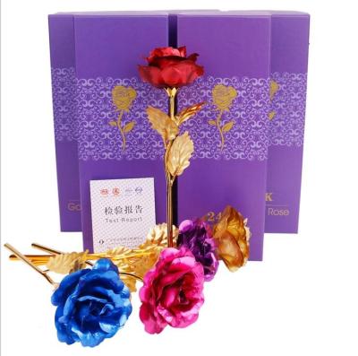 China Colorful 24K Gold Foil Rose Gold Gift For Valentine's Day Mother's Day Christmas Birthday With Gift Box for sale