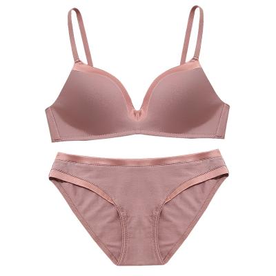 China Seamless the new solid color bra set for women with no underwire and no trace smooth and supple thin cotton and comfortable ling for sale