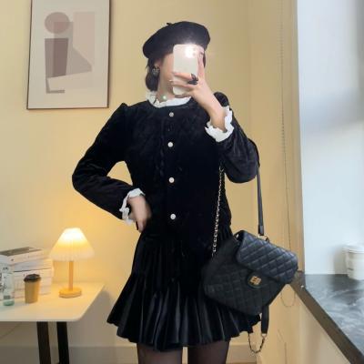 China Factory wholesale price sales Cathy Chaebol velvet waterproof warm black short cotton-padded jacket for sale