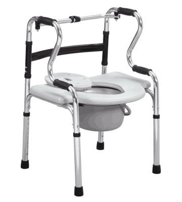 China Aluminum 6 in 1 Multifunctional Folding Chair with Detachable Chair Aluminum Bucket Walker Best-Selling Shower Commode Aluminum Chair for sale