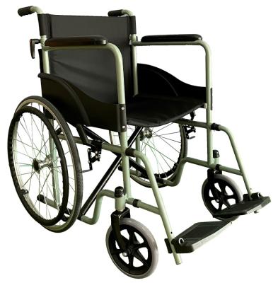 China Hospital Foshan detachable back steel wheelchair with detachable footrest cheapest steel wheelchair for sale