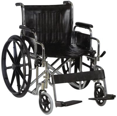 China Medical Steel Wide Wheelchair Heavy Duty Wheelchair For Disabled Patient With Magnetic Wheels Manual Steel Wheelchair for sale