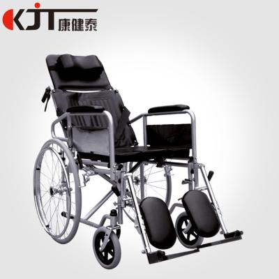 China Hot-sale Steel Folding Commode Steel Wheelchair With High Backrest for sale