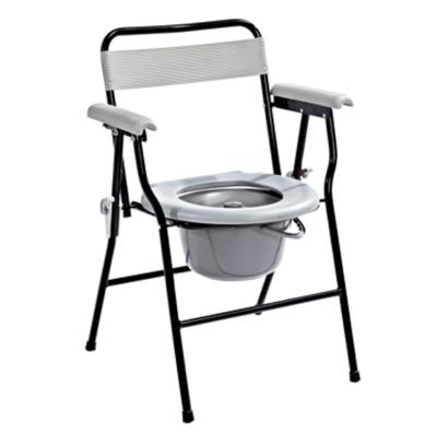 China CHEAPER CHEST Cheapest Steel Folding Elder Chair With Bucket Printed Frame Base Economy Plastic Steel Commode Chair for sale