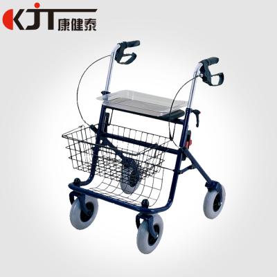 China Hospital Walking Aids Lightweight Steel Walker Rollator Caddy 4 Wheel Rollator for sale