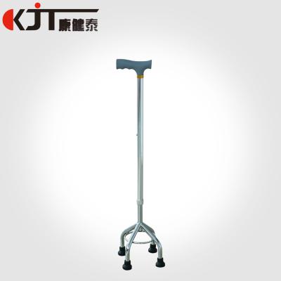 China Hospital Steel Walking Cane Adjustable Four Feet For Elder Aluminum Walking Stick for sale