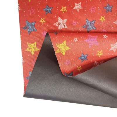 China China Anti-Static Textile Red Stars Printed 100% Polyester With PVC Backing Fabric For Luggage And Backpack for sale