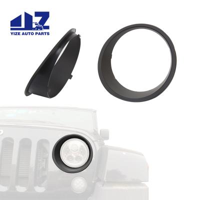 China Black LED Head Light Lamp Cover Guards For Front Headlights Compatible With Jeep Wrangler for sale