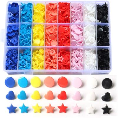 China Resin Sustainable KAM Plastic Snaps T5 No-Sew Buttons With Storage 360 ​​Sets Plastic Snap Buttons For Crafts Cloth Diaper Bibs for sale