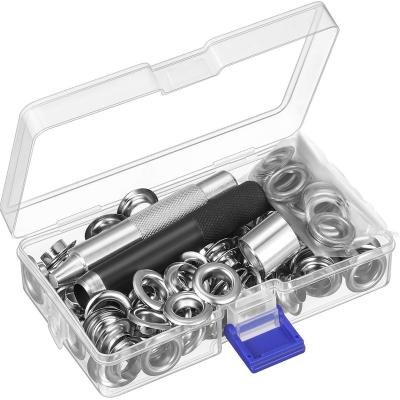 China Other AMAZONE grommet kit, grommet setting tool and 100 sets grommet grommet with storage box (1/2Inch inside diameter, silver) in stock for sale