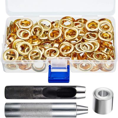 China Other HOT SALE Grommet Setting Tool and 100 Sets Eyelets with Storage Box Grommet Setting Tool (Gold, 1/2 inch inside diameter) for sale