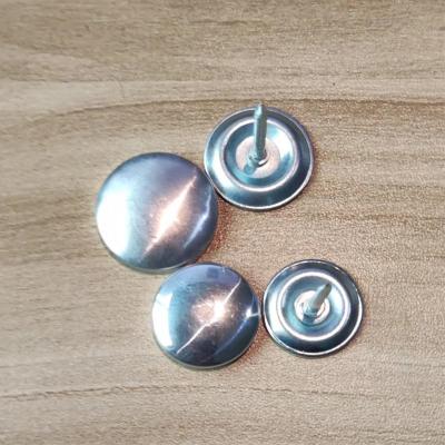 China Viable sofa furniture hardware bag fabric button with nail screw tooth bag fabric button metal button core with nail sofa buckle for sale