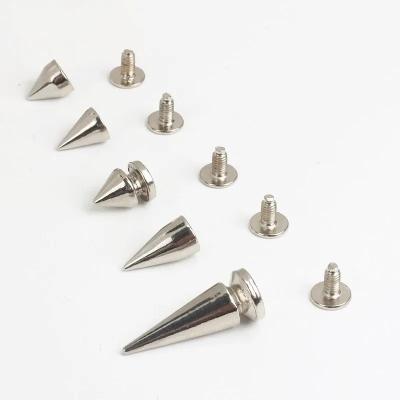 China Viable Finished Size Studs Metal Style Screw Back Bullet Studs Craft Rivet Leather Punk For Crafts Clothing Shoes Belt Bag Punk Style DIY for sale