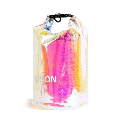 China Water Proof Fashion Cylinder Office Rainbow Transparent Bag Floating Waterproof Dry Bag for sale