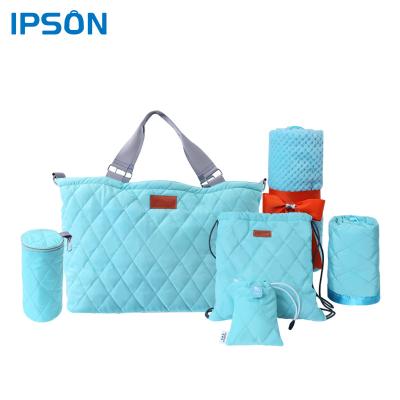 China Multifunctional Purpose IPSON Baby Diaper Bag Six Suit Set for sale