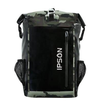 China Water proof IPSON PVC Cylinder Office Camouflage Dry Bag Waterproof Backpack Hunting Bag For Outdoor for sale