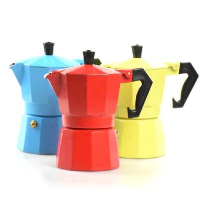 China Moka Pot Coffee Espresso Kitchen Sustainable Kitchen Accessories 3 Aluminum Stovetop Cups for sale