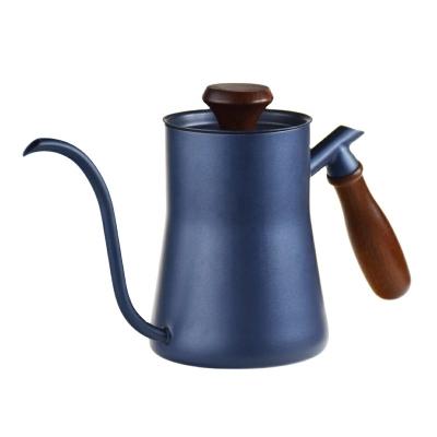 China Gooseneck Coffee Viable Kettle 550ml 304 Stainless Steel With Thermometer Black/Blues/White Spill Over Pot V60 Teapot for sale