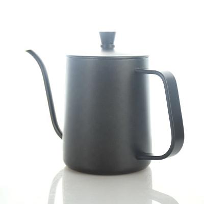 China 600ml Stainless Steel Stand Hand Punch Pot Viable Coffee Pots With Lid Drip Gooseneck Spout Long Mouth Coffee Kettle for sale