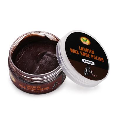 China Smooth Leather Surfaces OEM Leather Repair Glaze Brown Leather Shoe Polish Care Brightening Cream 75g for sale