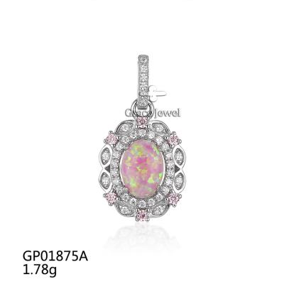 China Rare Pink Opal Pendants From Grace Jewelry Best Selling Luxury FASHIONABLE Vintage 925 Sterling Silver Gemstone Fine Jewelry for sale