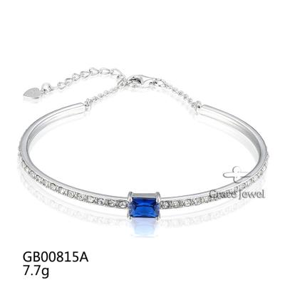 China FASHIONABLE Women's Bracelet Luxury Bracelet 925 Sterling Silver Half Wrist Cuff from Grace Jewelry Blue Spinel Lady for sale