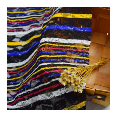 China Sustainable outlets chaoxing factory 70 cotton 30 polyester lace printed knit fabric 150gsm for women tops and skirts for sale