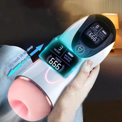 China Beste verkoop Smart Counting Man Masturbatie Vibratie Zuigen Masturbator Cup Materiaal ABS + TPE Te koop