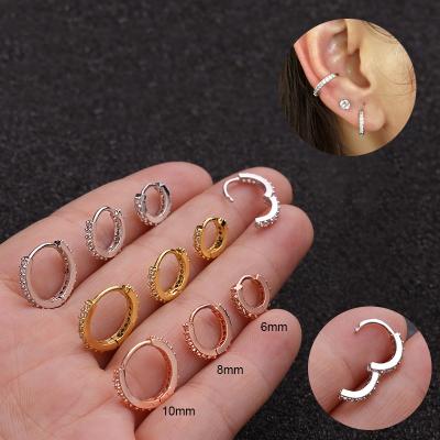 China Dropshipping Luxury Wholesale FASHIONABLE Stainless Steel Jewelry Earring Circle Piercing Earrings For Lady Three Size Cartilage Earrings for sale