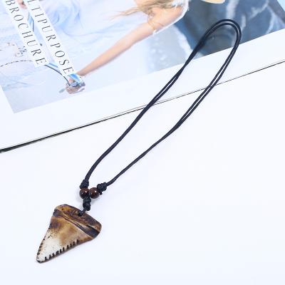 China Ali Express Acrylic Resin Cow Bone Hot Selling Necklace With Wax Rope Adjust Size Mens Fashionable Pendant Necklace for sale