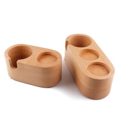 China New Hot Sustainable Amazon Wholesale Wooden Coffee Pressing Powder Seat Pressing Powder Cushion Coffee Tool Kit for sale