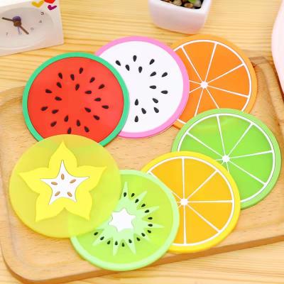 China Stocked Amazon PVC mat fruit style top selling cup/coffee mat/table accept custom logo for sale