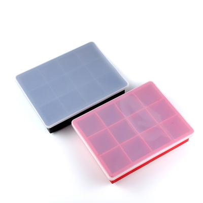 China Amazon Success Stocked Silicone Ice Cube Tray Kitchen Tool Ice Cube Tray Factory Logo Custom Ice Cube Tray for sale