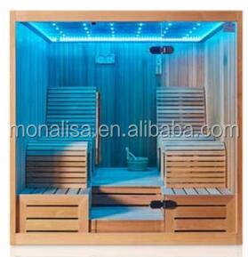 China 2016 Newest design Monalisa dry steam sauna room with Harvia stove and LED lights M-6050 for sale