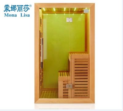 China Computer Control Panel 1200*1200*2000mm Specification 1-2 Person Use Cedar Wood Sauna Far Infrared Heating Cabin (I-007) for sale