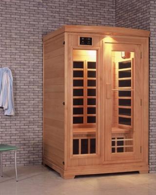 China Far Infrared Sauna Room Computer Control Panel 1.5 Corner Installation Home Use Solid Wood Power Kilowatts For 2 Person (I-002) for sale