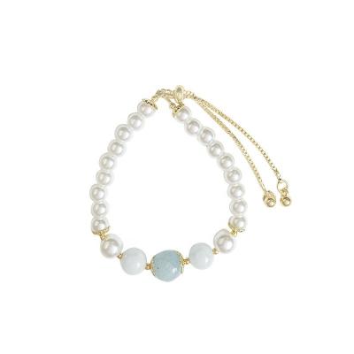 China Vintage factory direct sales pearl jade beaded fashion simple classic soft temperament exquisite daily bracelet for sale