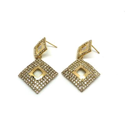 China FASHIONABLE Temperament Diamond-shaped Classic Fashion Diamond High-end Geometric Sexy Exaggerated Earrings for sale