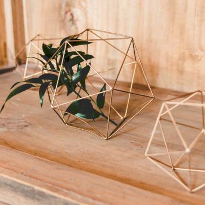 China Eco-friendly Geometric Copper Flower Stand For Wedding Table Decoration Party Decoration Event And Party Supplies, Flower Stand Decor Metal for sale