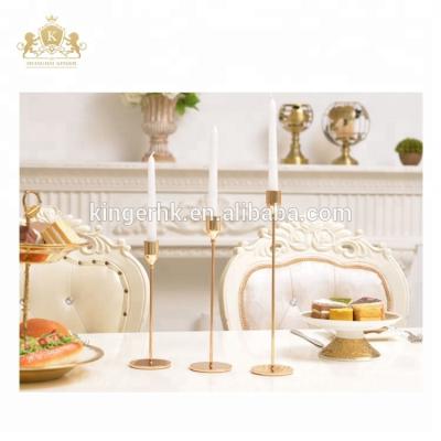 China Eco-Friendly Gold 3 Candle Holder Table Candle Holder Stand Set For Wedding Eco-Friendly Modern Home Decor Metal IRON Decoration for sale