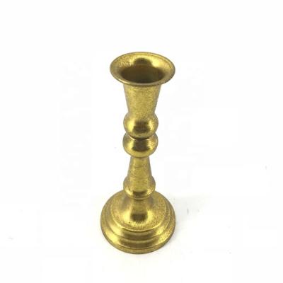 China Eco-friendly Classic Brass Candlestick Holder Home Decoration To Wedding Candlestick Eco-friendly Holder Original Gold Iron Candle Lanterns for sale