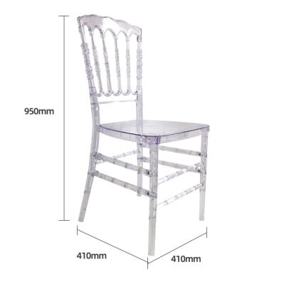 China 2020 Clear Plastic Wedding Chair Napoleon Acrylic Dining Chairs For Outdoor Event Party Ceremony Decoration for sale