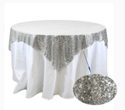 China 2020 Eco - Friendly New Silver Black Sequin Tablecloth Wedding For Event Party Decoration for sale