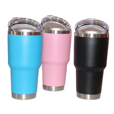 China American Style Powder Coated Double Wall Tumbler 30 Oz Stainless Steel Tumbler With Cap for sale