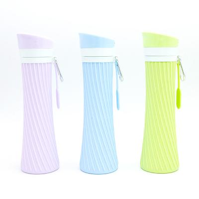 China Viable hot sale on Amazon 500ML Collapsible Silicone Collapsible Water Bottle for sale