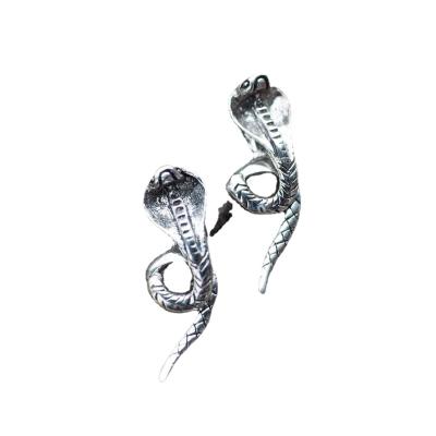 China 2021 Wholesale Hiphop Earring Women Vintage Personality Silver Snake Stud Earring Small Silver for sale