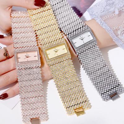 China 2021 Hot Selling Waterproof Full Crystal Waterproof Iced Out Watch For Women for sale