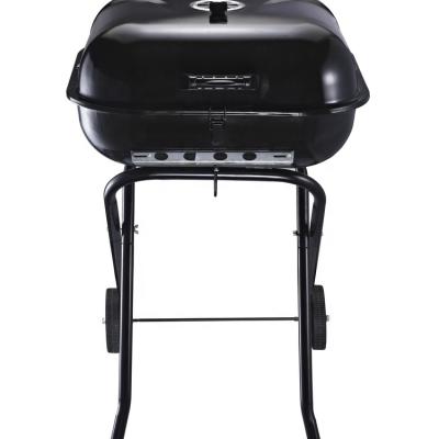 China Hot Selling Adjustable Height 18 Inch Outdoor Home BBQ Folding High Temperature Resistance Charcoal BBQ Grill for sale