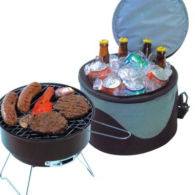 China Outdoor Mini Cooler Promotional Bag Easy Assembled Portable Charcoal BBQ Grill for sale